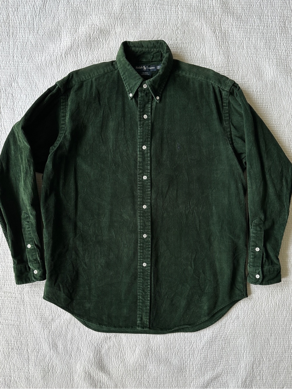 Polo by Ralph Lauren Men's Dark Green Corduroy Button-Down BLAKE Shirt Cotton